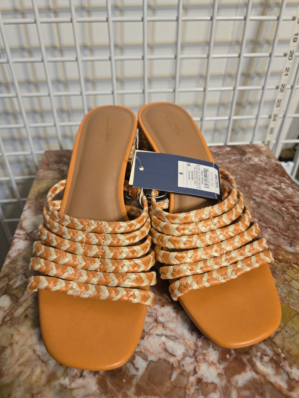 Universal Thread Orange Braided Slide Mules Size 8, Sibbys
